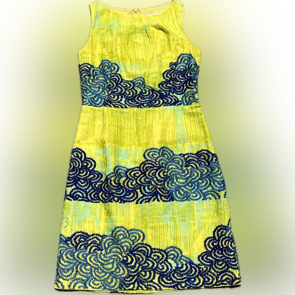 Anthropologie Azure Scroll Dress 4 by Tabitha floral embroidered blue - Picture 1 of 10